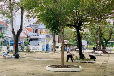 CHI ĐOÀN TRƯỜNG THCS NGHĨA HÀ  VỚI CÔNG TRÌNH LÀM ĐẸP SÂN TRƯỜNG  VÀ UỐNG NƯỚC NHỚ NGUỒN